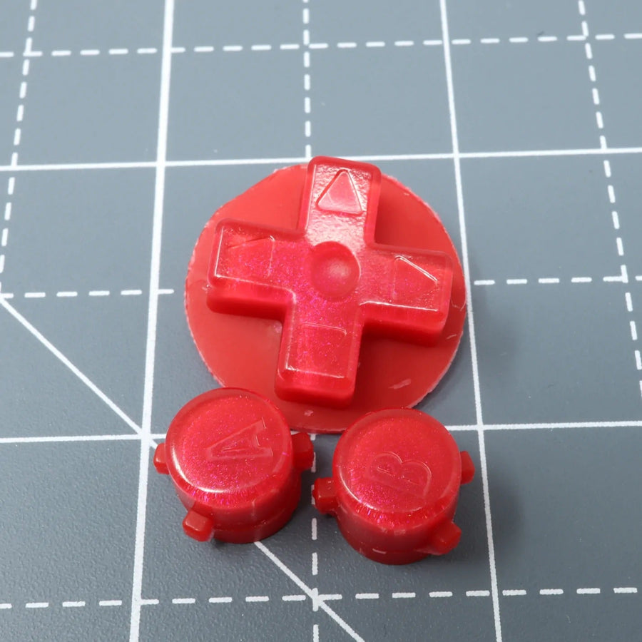 Hand cast resin buttons for Nintendo Game Boy Advance - Strawberry Candy | Lab Fifteen Co - 1