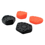 Hexagon thumbstick grip caps for Sony PS4 controller non slip extended heavy duty silicone - 4 pack Black & Orange | ZedLabz - 2