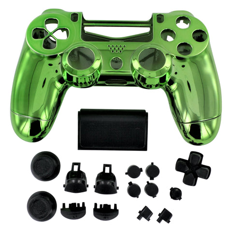 Housing shell for PS4 Slim Pro controller ZCT2 JDM - 040 complete replacement - Chrome Green & Black | ZedLabz - 1