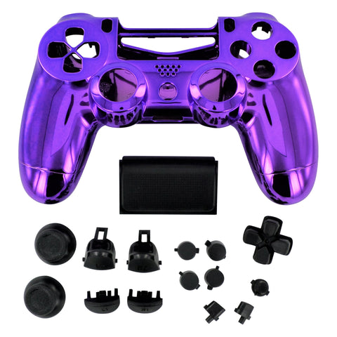 Housing shell for PS4 Slim Pro controller ZCT2 JDM - 040 complete replacement - Chrome Purple & Black | ZedLabz - 1