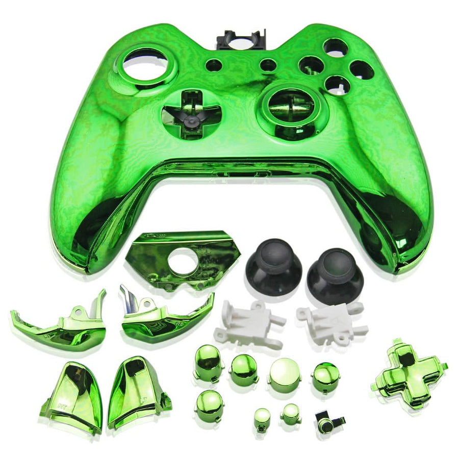 Housing shell for Xbox One controller Microsoft 1st gen 1537 full complete repair kit - Chrome Green | ZedLabz - 1