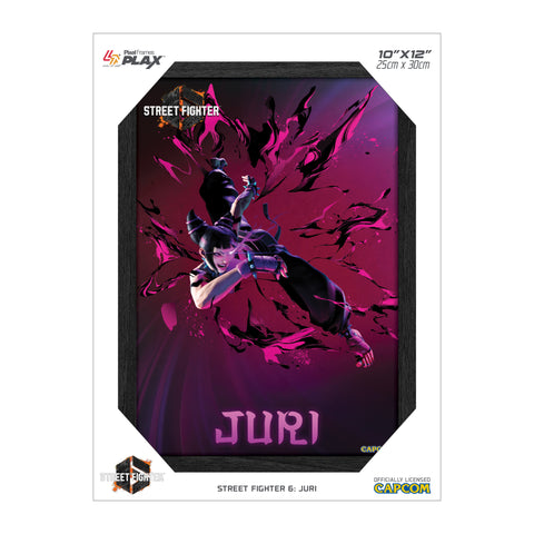 Street Fighter 6 Juri Plax lenticular frame 3D wall art officially licensed 10"x12" inch (23x30cm) | Pixel Frames