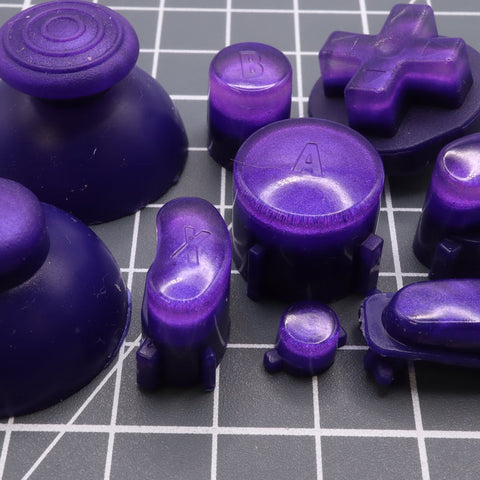 Hand cast custom resin buttons set for Nintendo GameCube - Grape candy [NGC] | Lab Fifteen Co