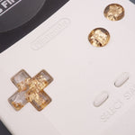 Hand cast custom resin buttons for Nintendo Game Boy Color (GBC CGB) - Gold flake | Lab Fifteen Co