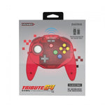 Tribute 64 2.4Ghz wireless N64 mini controller for N64, Switch, PC, Mac and Other USB Devices V2 - Clear red | Retro-Bit