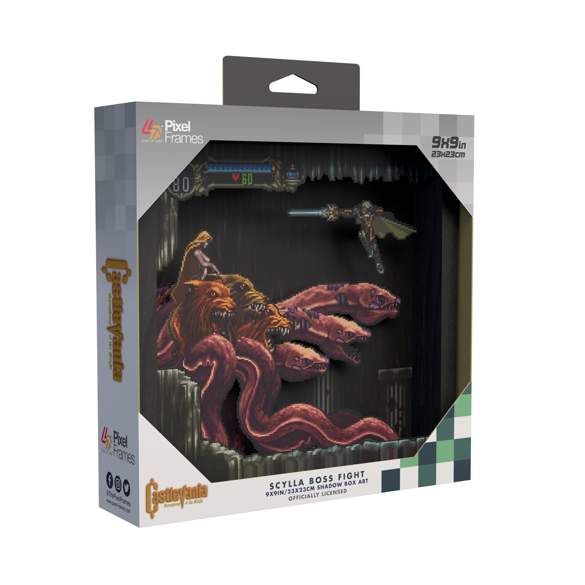 Castlevania SOTN Scylla shadow box art officially licensed 9x9 inch | Pixel  Frames – ZedLabz