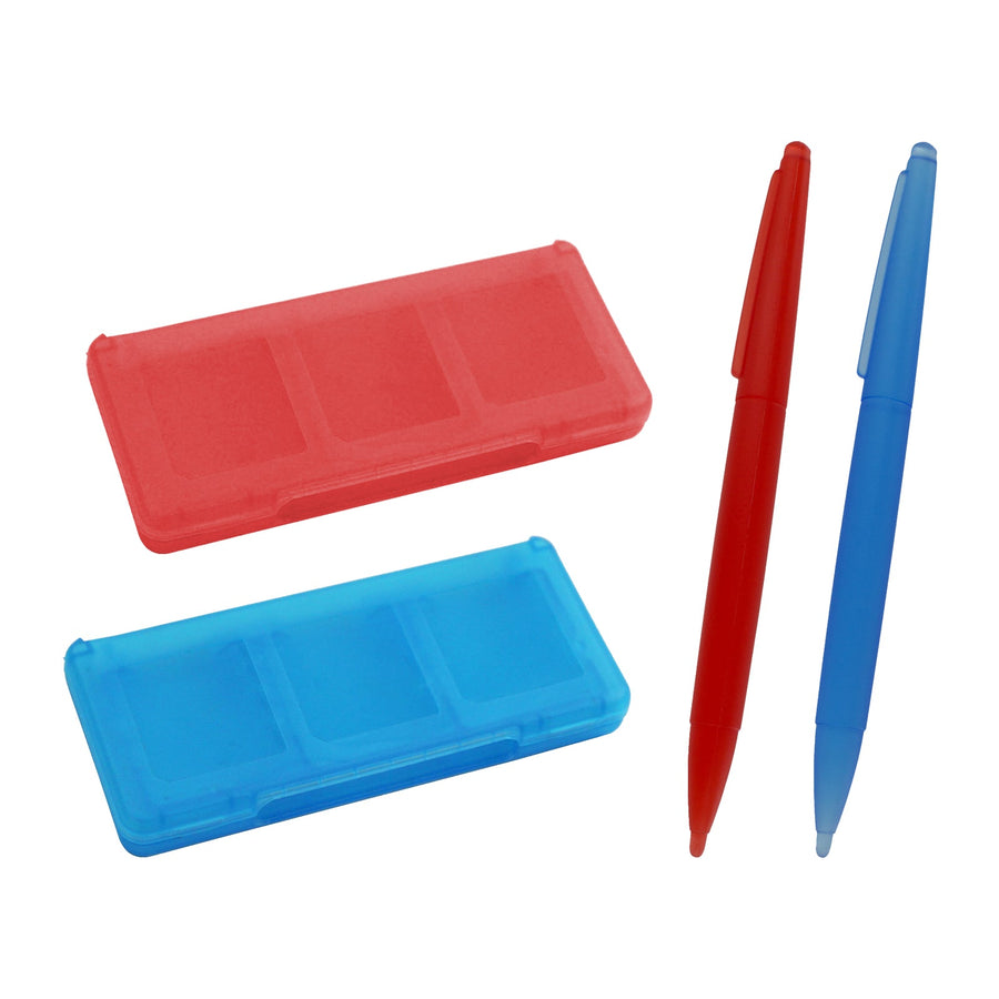 Large Stylus & Game Cartridge Case Set For Nintendo DS Family - Red & Blue | ZedLabz - 1