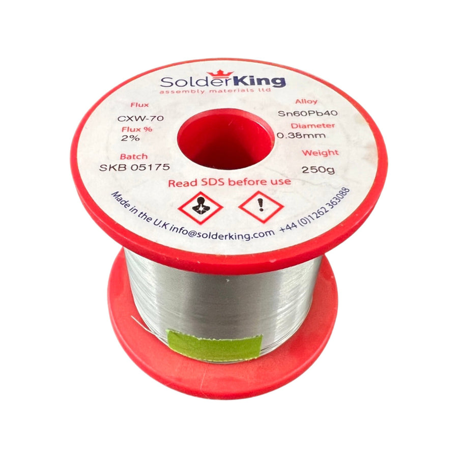 Leaded Solder 0.38mm 60/40 Sn60Pb40 fine wire with flux core for game console repairs, projects & modz - Made in UK - 250g roll | ZedLabz - 1