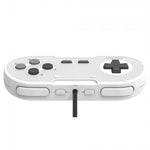 Legacy16 wired USB Snes style controller gamepad for Nintendo Switch, PC, Mac & USB devices - White | Retro - Bit - 4