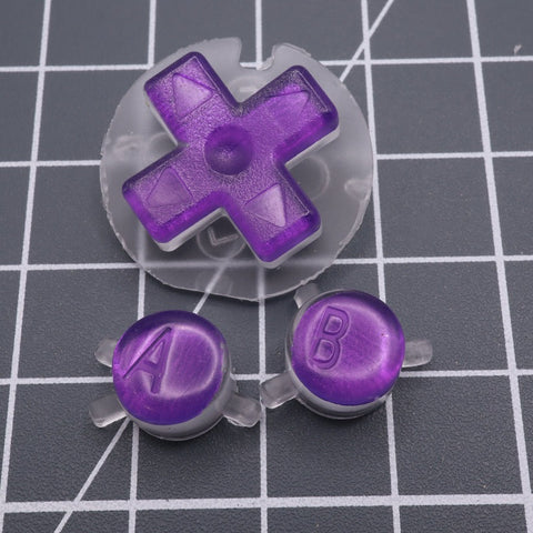 Hand cast custom resin buttons for Nintendo Game Boy Color (GBC CGB) - Chrome purple | Lab Fifteen Co