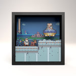 Mega Man 7 Dr. Wily scene video game (1997) shadow box art officially licensed 9x9 inch (23x23cm) | Pixel Frames - 2