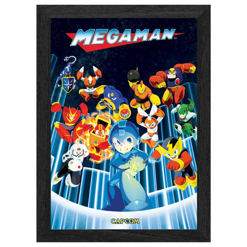 Mega Man Robot Master Ambush Plax lenticular frame 3D wall art officially licensed 10"x12" inch (23x30cm) | Pixel Frames - 1