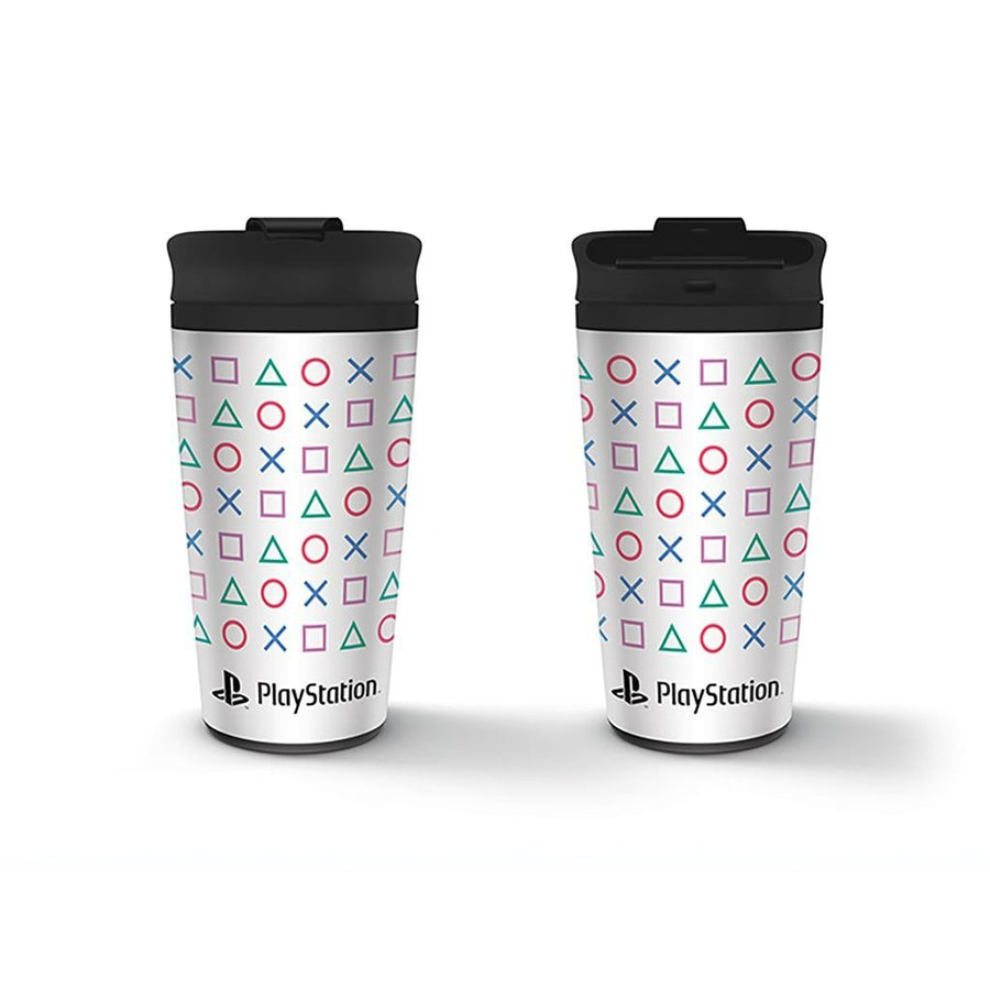 Metal double walled travel mug Playstation shapes officially licensed 16oz/450ml | Pyramid - 1