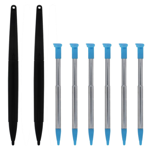 Metal Extendable Standard & XL Stylus Pen Set For 2015 Nintendo NEW 2DS XL - 8 Pack Blue | ZedLabz - 1