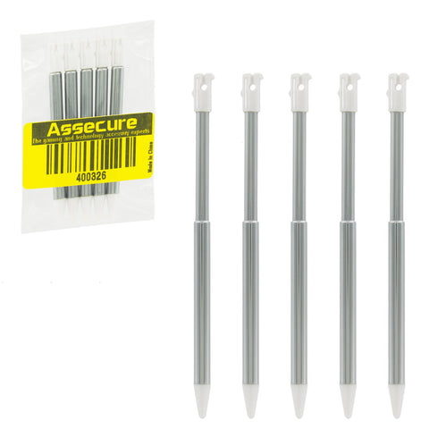 Metal Extendable Stylus For 2012 Nintendo 3DS - 5 Pack White | ZedLabz - 2