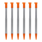 Metal Extendable Stylus Pens For Nintendo 2DS XL - 6 Pack Orange | ZedLabz - 1