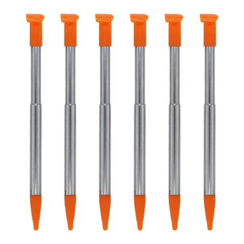 Metal Extendable Stylus Pens For Nintendo 2DS XL - 6 Pack Orange | ZedLabz - 1