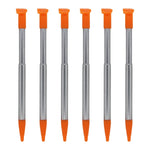 Metal Extendable Stylus Pens For Nintendo 2DS XL - 6 Pack Orange | ZedLabz - 4