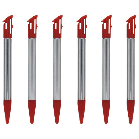 Metal Extendable Stylus Pens For Nintendo 2DS XL - 6 Pack Red | ZedLabz - 2