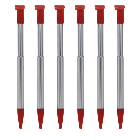 Metal Extendable Stylus Pens For Nintendo 2DS XL - 6 Pack Red | ZedLabz - 1