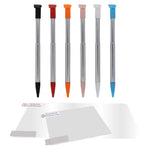 Metal Extendable Stylus Pens & Screen Protector Kit For Nintendo 2DS XL - 6 Pack Multi - Colour | ZedLabz - 1