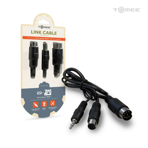 Replacement link cable from Sega 32X to Sega Mega Drive (Genesis model 1) lead - Black | Tomee