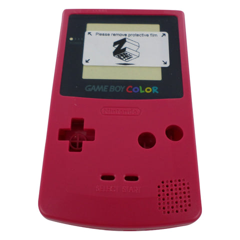 Modified complete housing shell for IPS LCD screen Nintendo Game Boy Color console replacement - Berry Red | ZedLabz - 1