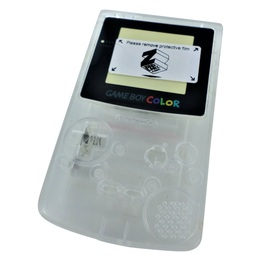 Modified complete housing shell for IPS LCD screen Nintendo Game Boy Color console replacement - Clear | ZedLabz - 1