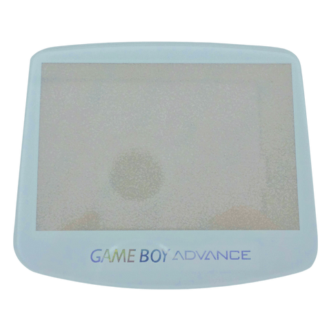 Modified glass screen lens cover for IPS screen Game Boy Advance AGS - 001 - White with holographic logo | Funnyplaying - 1