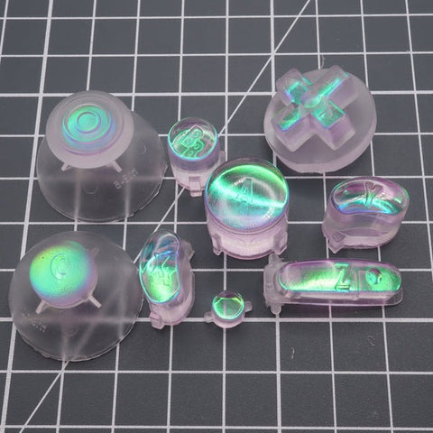 Hand cast custom resin buttons set for Nintendo GameCube - Cool opal [NGC] | Lab Fifteen Co