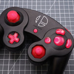 Hand cast custom resin buttons set for Nintendo GameCube - Raspberry candy [NGC] | Lab Fifteen Co