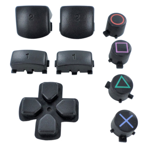 Official button set for Sony PS1 PlayStation 1 D - pad, 1 & 2 triggers, Square, Triangle, Circle & Cross buttons - Grey | ZedLabz - 1