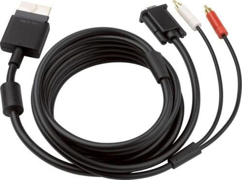 Official HD high definition RCA VGA AV cable for Microsoft Xbox 360 - Black (bulk packaged) - 1