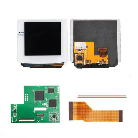 OLED laminated touch screen display for Nintendo Game Boy Color (GBC) AMOLED upgrade mod backlight kit colour changing logo - white | Hispeedido - 1