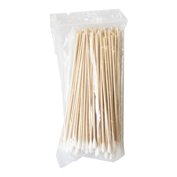 Pure cotton cleaning buds 15cm length wooden stick swabs - 100 pack ...