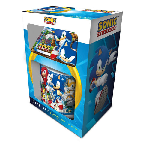 Sonic the hedgehog Gift Set including Mug, Coaster & Keychain officially licensed | Pyramid