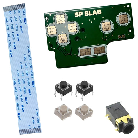 Parts kit for Xipher's GBA SP Slab handheld console V2 including button board PCB (Nintendo Game Boy Advance SP) DIY mod | Xipher Design - 1