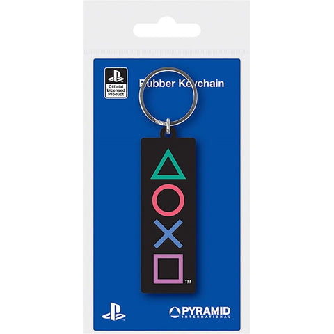 PlayStation official keyring controller symbols triangle, square, circle, X PVC Keychain | Pyramid - 1