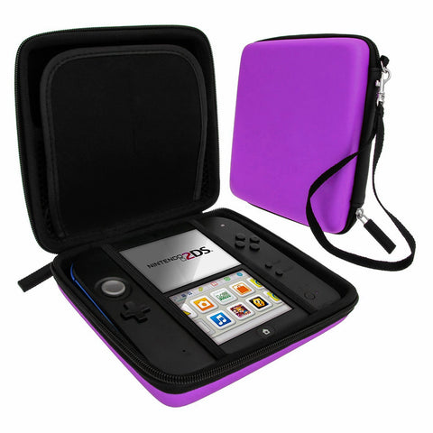 Protective case for Nintendo 2DS console with game storage hard eva travel carry case - purple REFURB | ZedLabz - 1