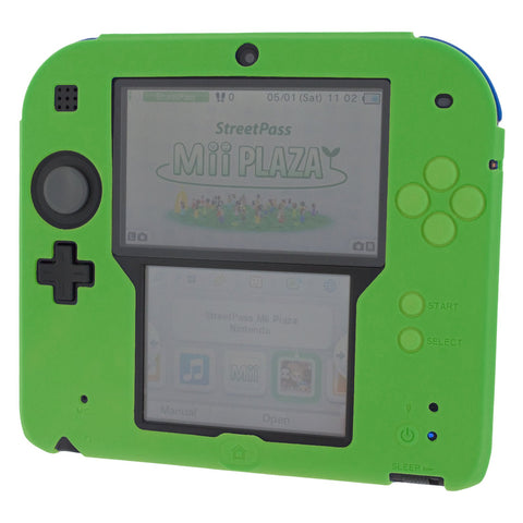 Protective cover for Nintendo 2DS console soft silicone gel rubber bumper case - Green | ZedLabz - 1