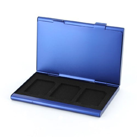 Protective holder for SD SDHC memory card case Aluminium Metal - Blue | ZedLabz - 2