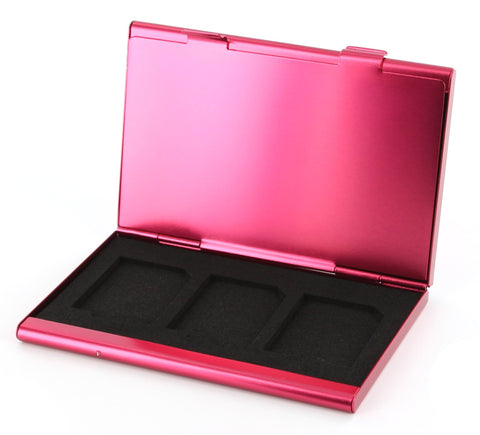 Protective holder for SD SDHC memory card case Aluminium Metal - Pink | ZedLabz - 2