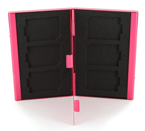 Protective holder for SD SDHC memory card case Aluminium Metal - Pink | ZedLabz - 1