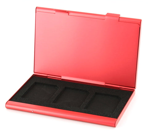 Protective holder for SD SDHC memory card case Aluminium Metal - Red | ZedLabz - 2