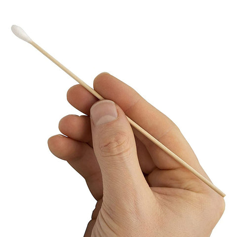 Pure cotton cleaning buds 15cm length wooden stick swabs - 100 pack | ZedLabz - 2