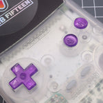 Hand cast custom resin buttons for Nintendo Game Boy Color (GBC CGB) - Chrome purple | Lab Fifteen Co