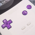 Hand cast custom resin buttons for Nintendo Game Boy Color (GBC CGB) - Chrome purple | Lab Fifteen Co