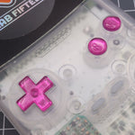 Hand cast custom resin buttons for Nintendo Game Boy Color (GBC CGB) - Chrome pink | Lab Fifteen Co