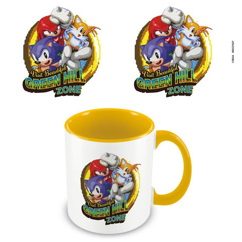 Sonic The Hedgehog Classic trio official mug 11oz/315ml white & yellow ceramic | Pyramid