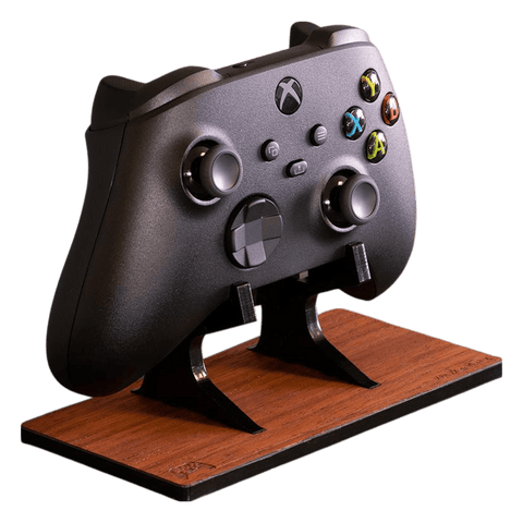 Real Wood Display Stand For Xbox Series X Controller - Mahogany | Rose Colored Gaming - 1